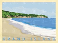 Grand Island Michigan Vintage Style Travel Poster Art | Print No 077