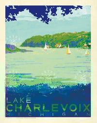 Lake Charlevoix Michigan Limited Edition Vintage Style Poster Art | Print No 075