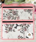 Pocket Project Bag/Finished/Art Gallery Roses/Pink Bind