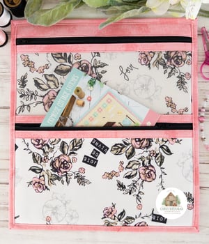 Image of Pocket Project Bag/Finished/Art Gallery Roses/Pink Bind