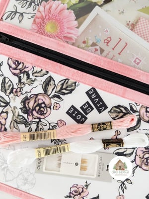 Image of Pocket Project Bag/Finished/Art Gallery Roses/Pink Bind