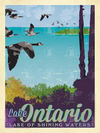 Lake Ontario Michigan Vintage Style Poster Art | Print No 044