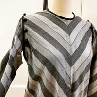 Image 1 of Chevron Bias-Cut Convertible Sleeve Blouse