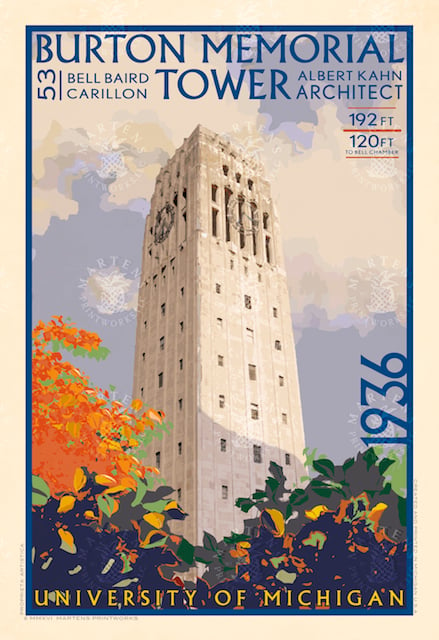 Burton Memorial Tower Limited Edition 13x19 Print No. 055