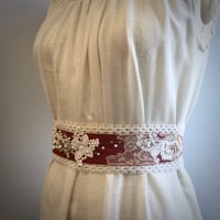 Image 3 of Vasilisa Embellished Crimson & Lace Belt