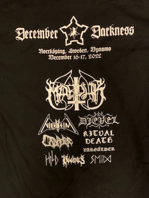 Image of Marduk December Darkness 2022 festival T-shirt