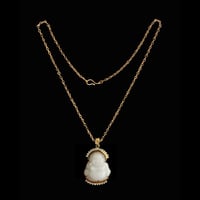 Image 3 of 10 K Laughing Buddha Pendant  (Partially Iced) 