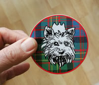 Image 3 of King Doggie Circle Plaid Sticker