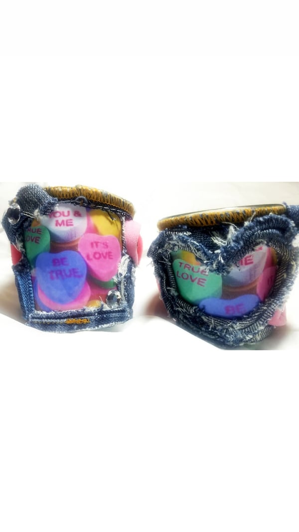 Image of Tasty Raw Edge Denim Clean Love Sweetheart Candle Set