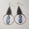 Fine Silver Kyanite Hoops