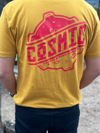 Image 4 of  Cosmic Meteor Tee - Mustard Yellow and Red