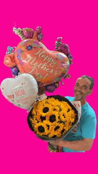 Ramo de Girasoles con Globos | Bouquet of Sunflowers with Balloons 