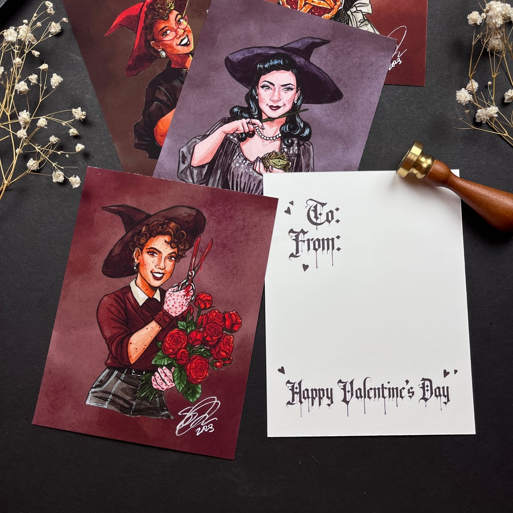 Valentine Witch Mini Prints/ Witchy Valentines