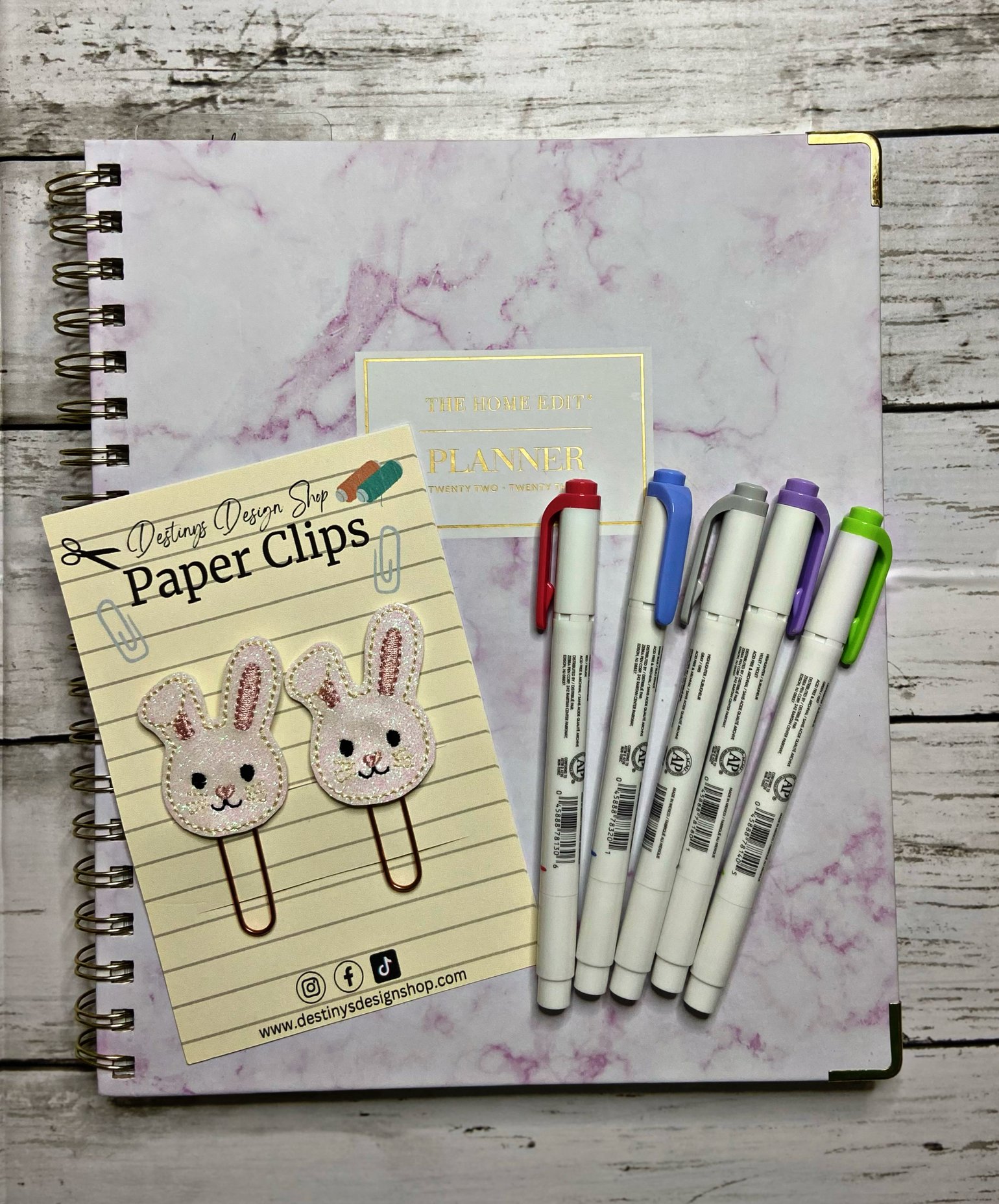Free Photo  Bullet journal and paper clips top view