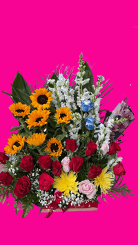 Arreglo de Rosas con Girasoles y Flores | Rose, Sunflower, Flower Arrangement 