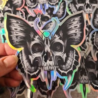 Image 3 of skull-butterfly hologram sticker