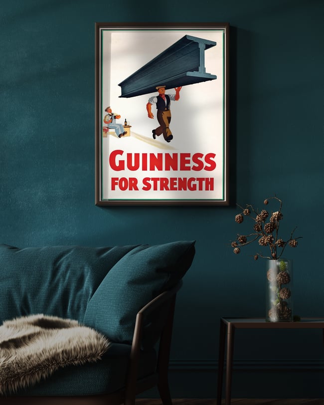 Guinness For Strength (Steel Beam) | John Gilroy | 1934 | Vintage Ads | Vintage Poster