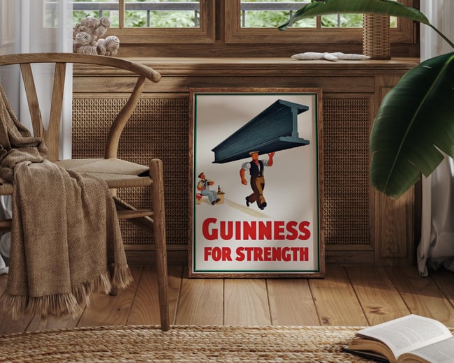 Guinness For Strength (Steel Beam) | John Gilroy | 1934 | Vintage Ads | Vintage Poster