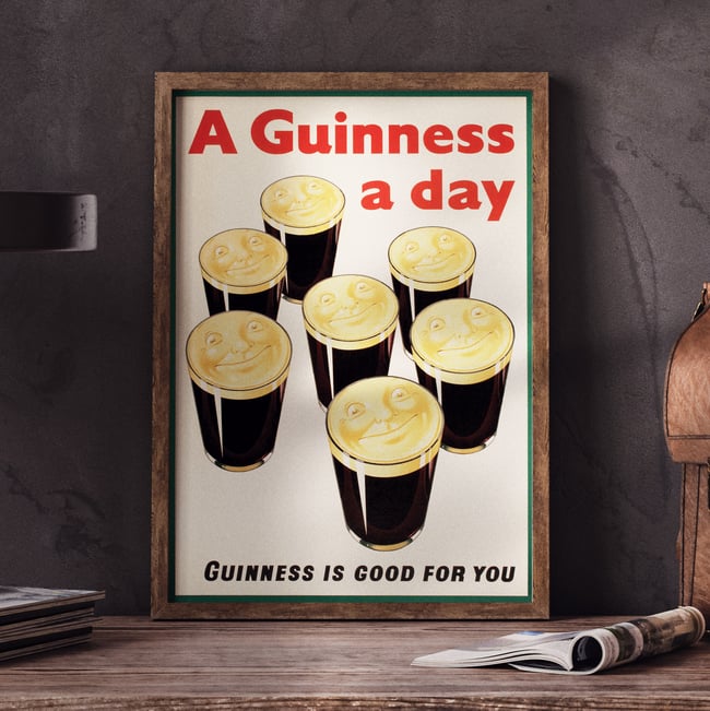 A Guinness a Day | John Gilroy | 1935 | Vintage Ads | Wall Art Print | Vintage Poster