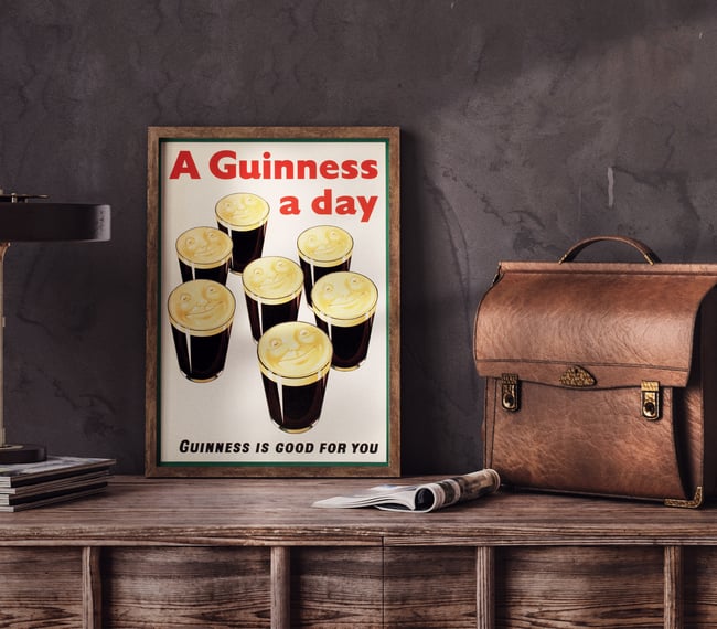 A Guinness a Day | John Gilroy | 1935 | Vintage Ads | Wall Art Print | Vintage Poster