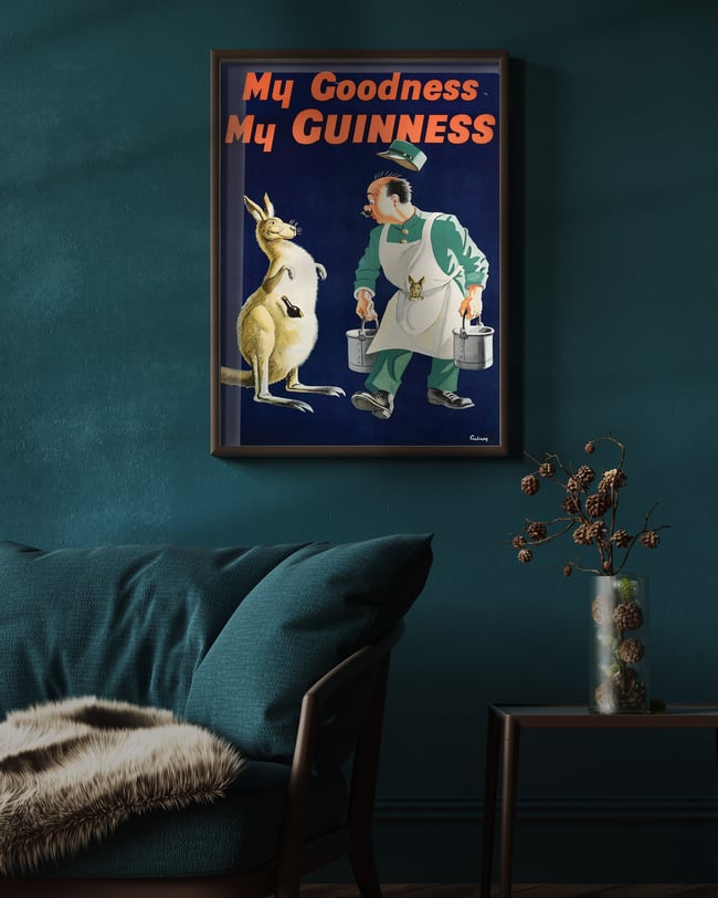 My Goodness My Guinness (Kangaroo) | John Gilroy | 1925 | Vintage Ads | Vintage Poster