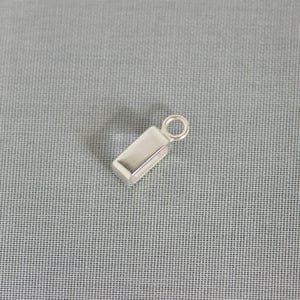 Image of Clear Quartz bevel cut silver necklace