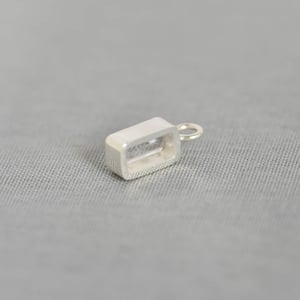 Image of Clear Quartz bevel cut silver necklace