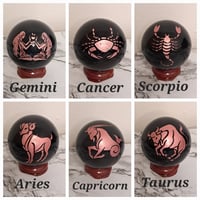 Image 4 of Obsidian Rose Gold Zodiac Spheres