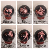 Image 5 of Obsidian Rose Gold Zodiac Spheres