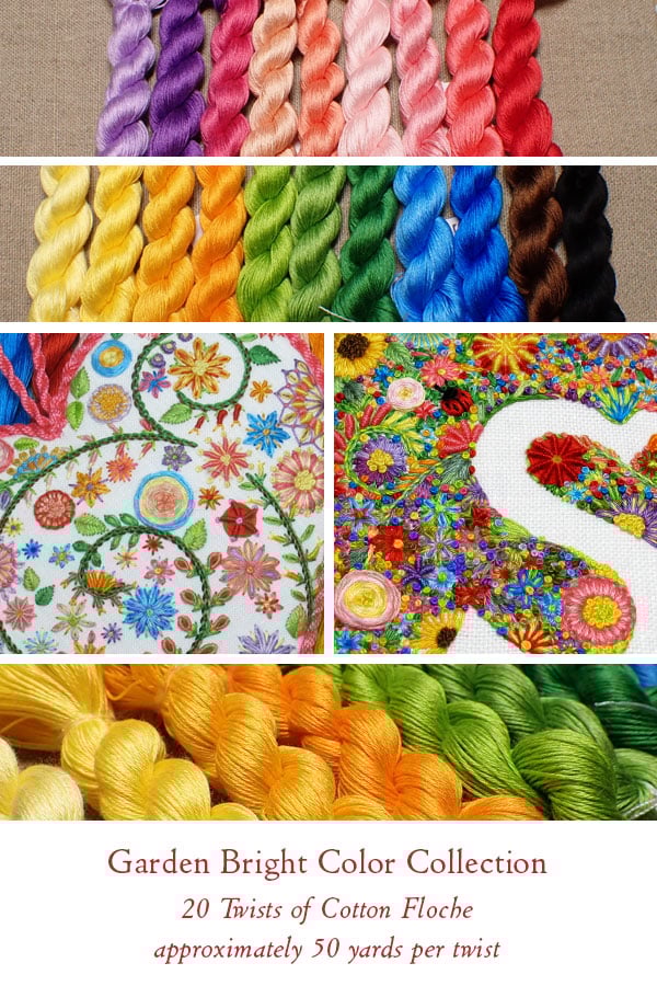 Image of Garden Bright Floche Thread Pack