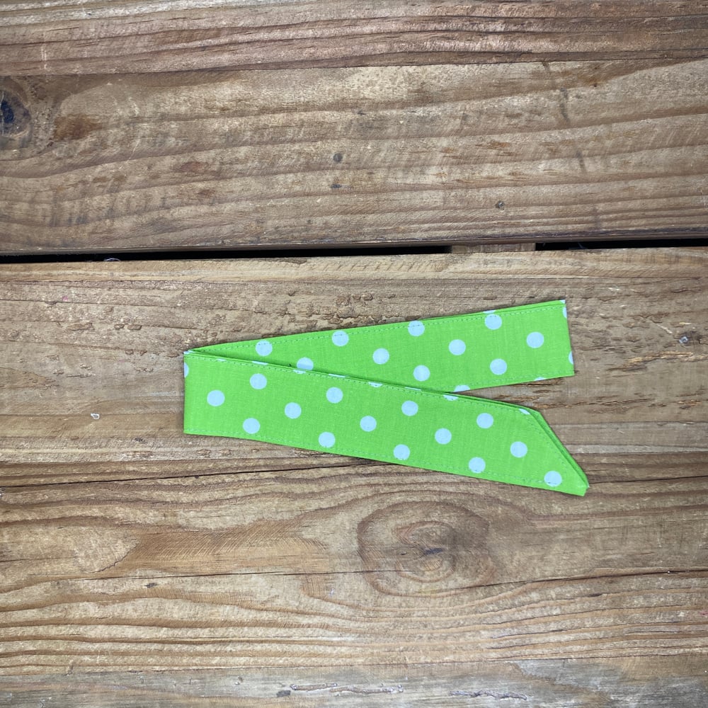 Image of Lime Green + White Spot Gingham Mini Necktie