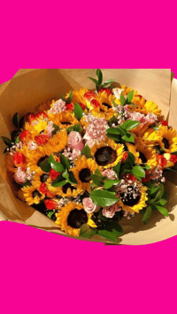 Ramo de Girasoles con Rosas | Bouquet of Roses and Sunflowers 