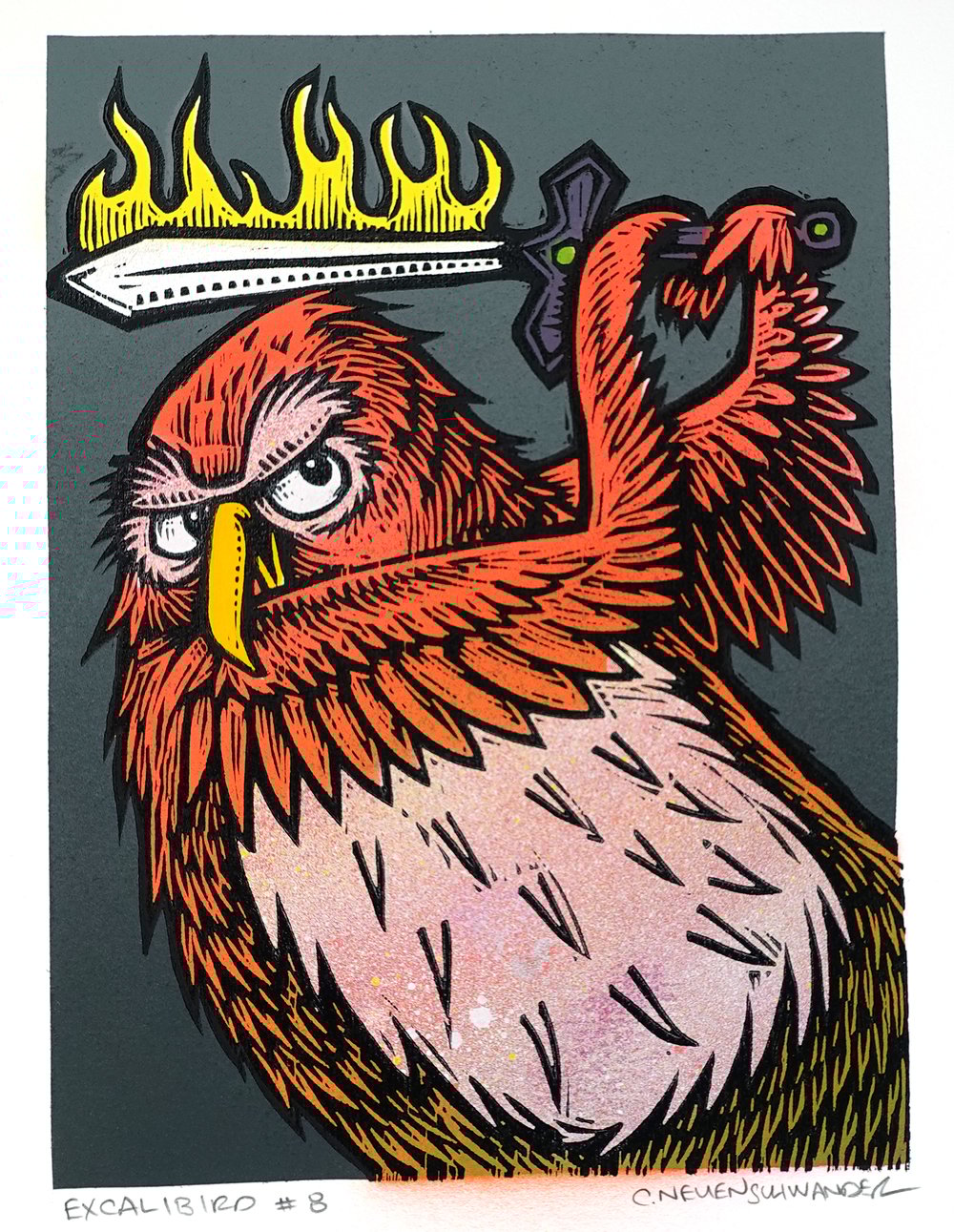 Excalibird Monoprints