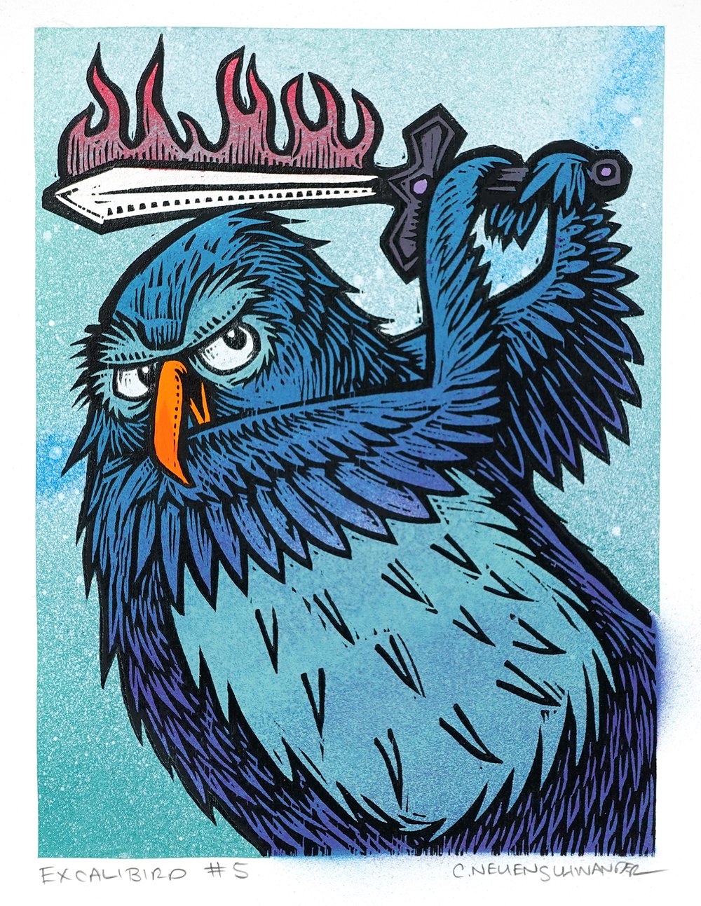 Excalibird Monoprints