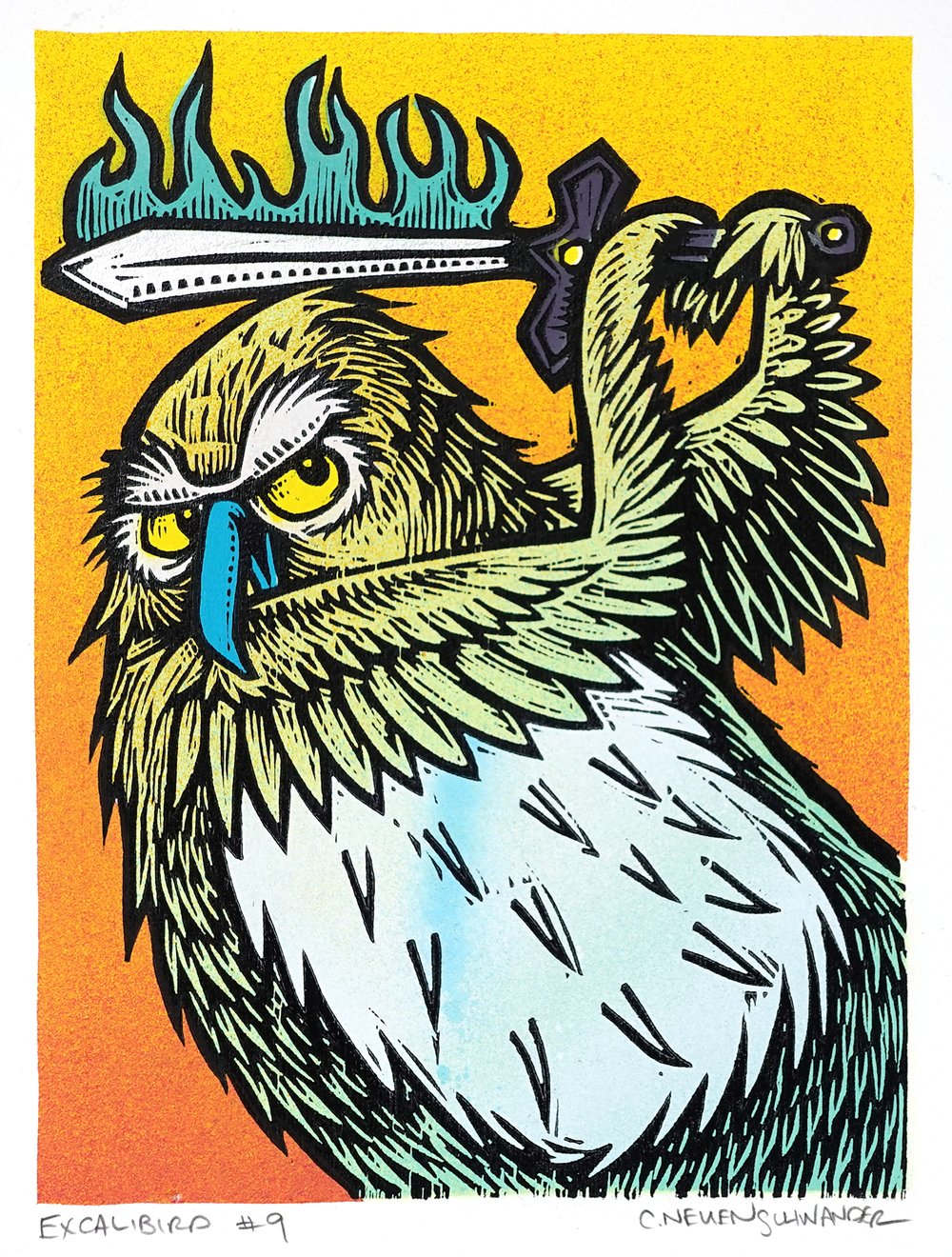 Excalibird Monoprints