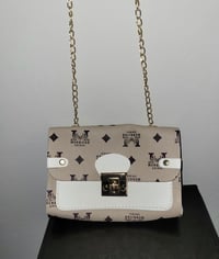 Image 1 of Cream & Beige "M" Mini Purse 