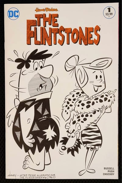 Image of THE FLINTSTONES SKETCH COVER! FRED and WILMA!