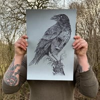 Woden screen print (metallic sliver print) A3