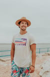 Vintage Style “Morning Mist” Unisex t shirt in Arcadia Ash