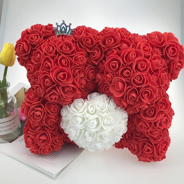 Image of Double Red Rose Bear