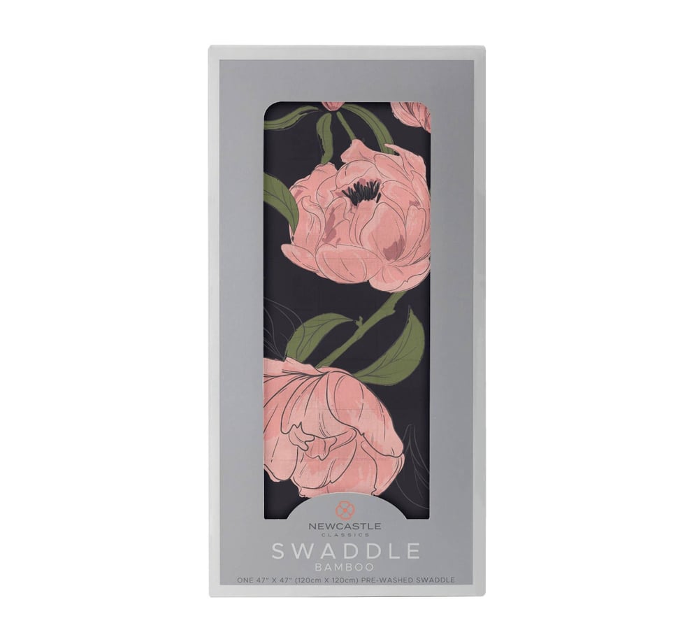 Image of Peonies Bamboo Swaddle 