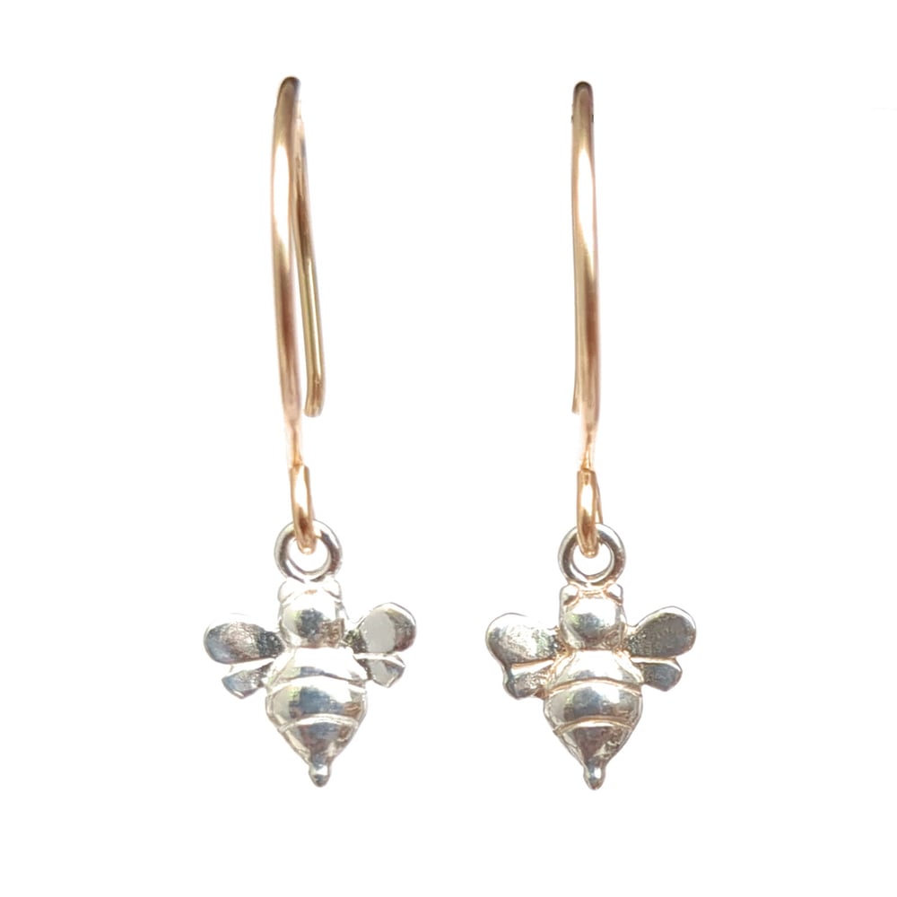Image of Bee Earrings Mixed Metal