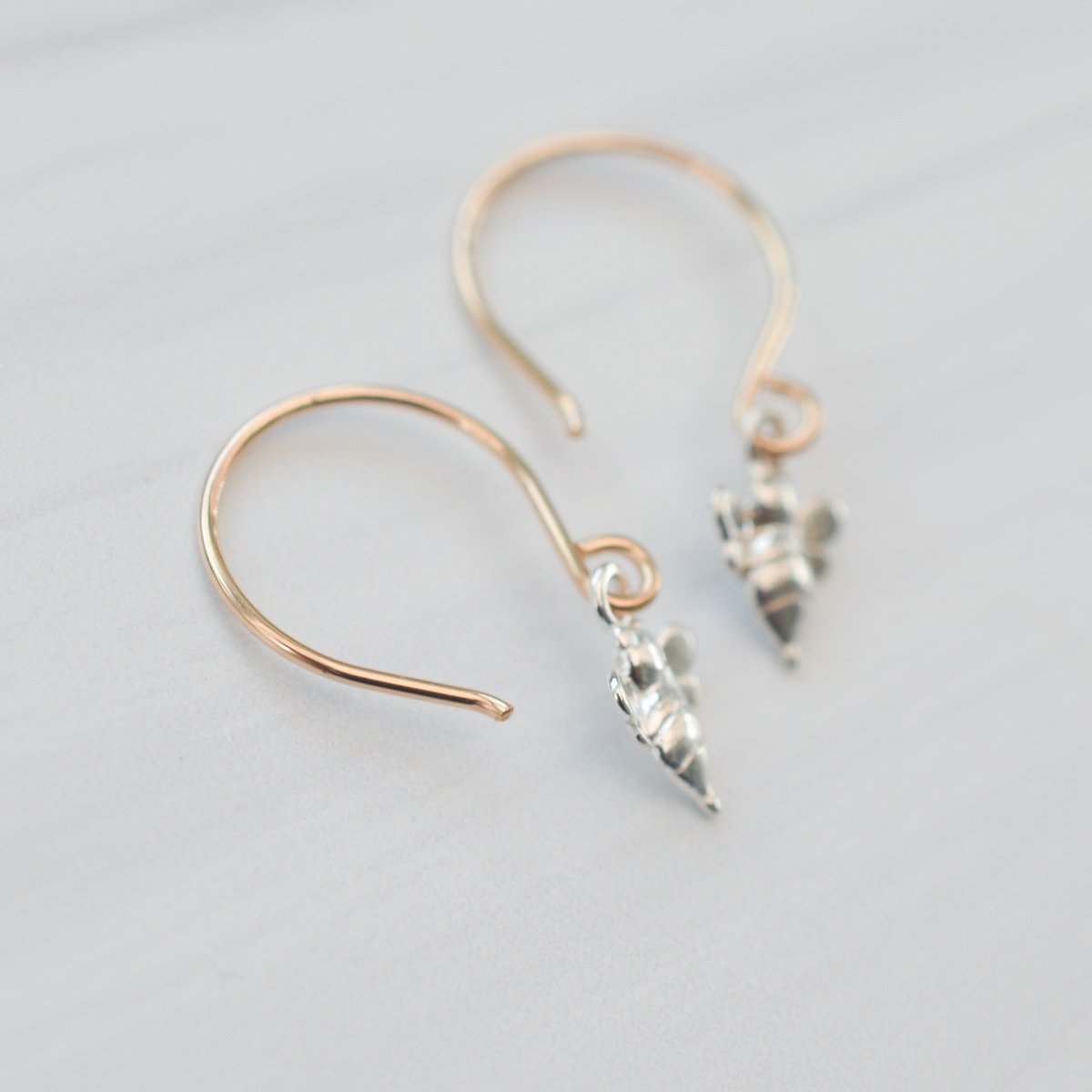 Image of Bee Earrings Mixed Metal