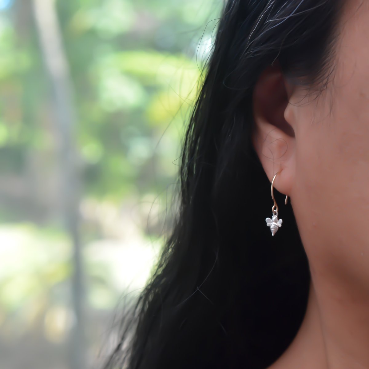 Image of Bee Earrings Mixed Metal