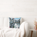 Cat Eyes Throw Pillow