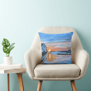 Image of Sunset In Ocean City Throw Pillow