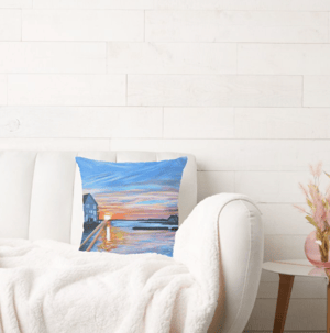 Image of Sunset In Ocean City Throw Pillow