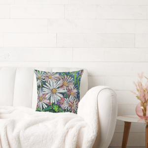 Image of Evelyn's Flowers Throw Pillow