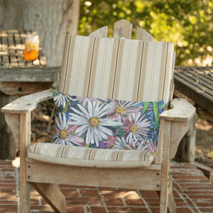 Image of Evelyn's Flowers Throw Pillow