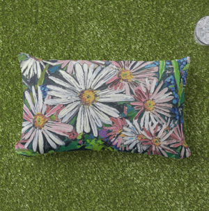 Image of Evelyn's Flowers Throw Pillow